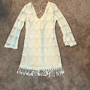 Boho long sleeve mini dress